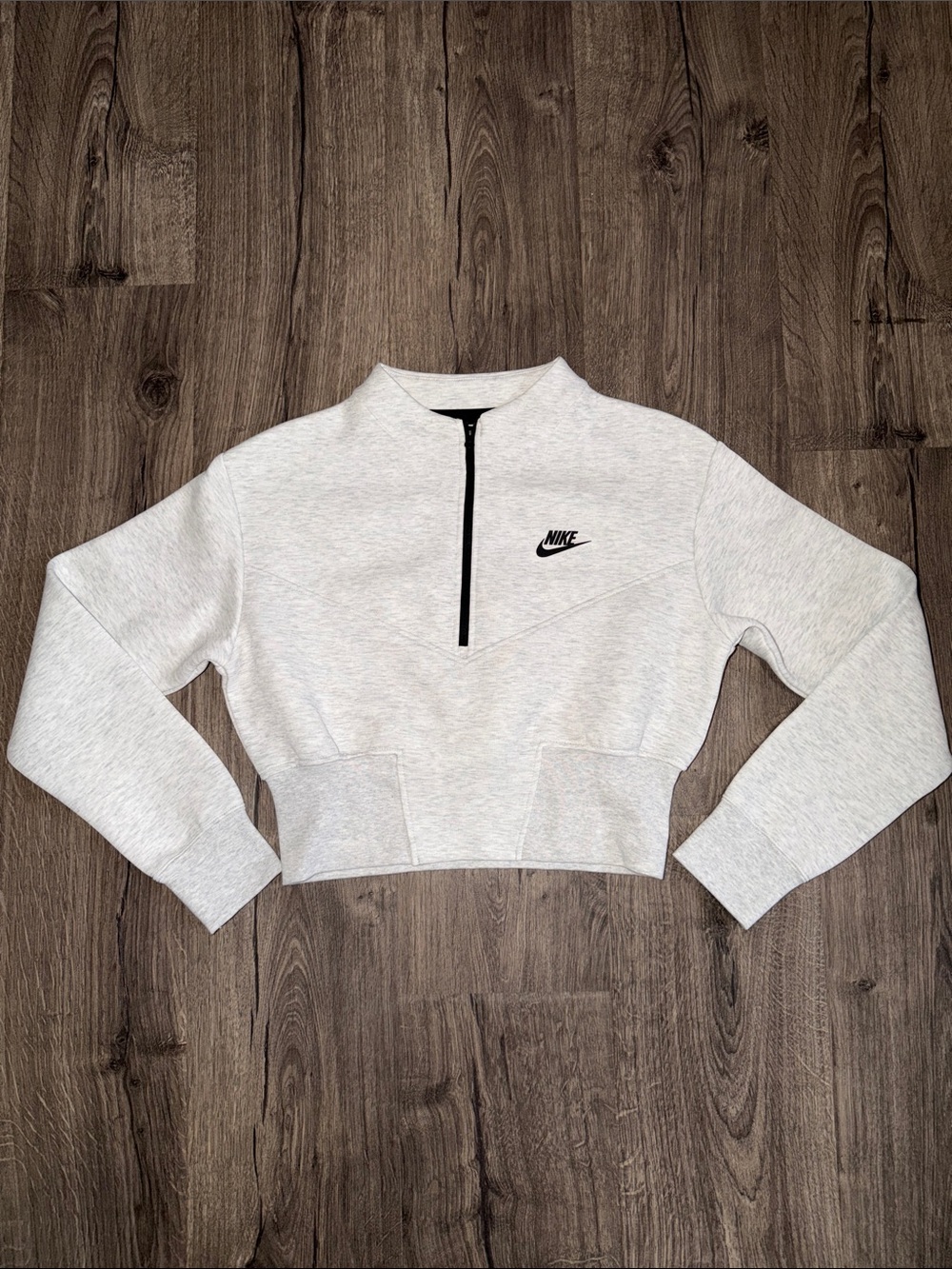 WOMENS NIKE TECH FLEECE CROPPED HALF-ZIP TOP